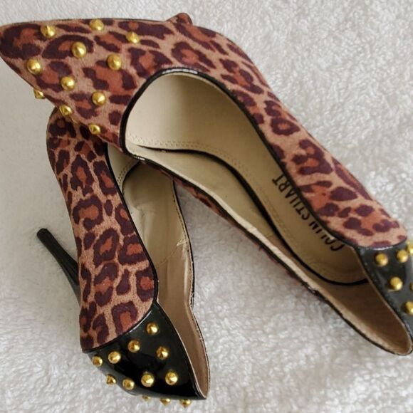 COLIN STUART leopard print studded heels - Picture 5 of 5